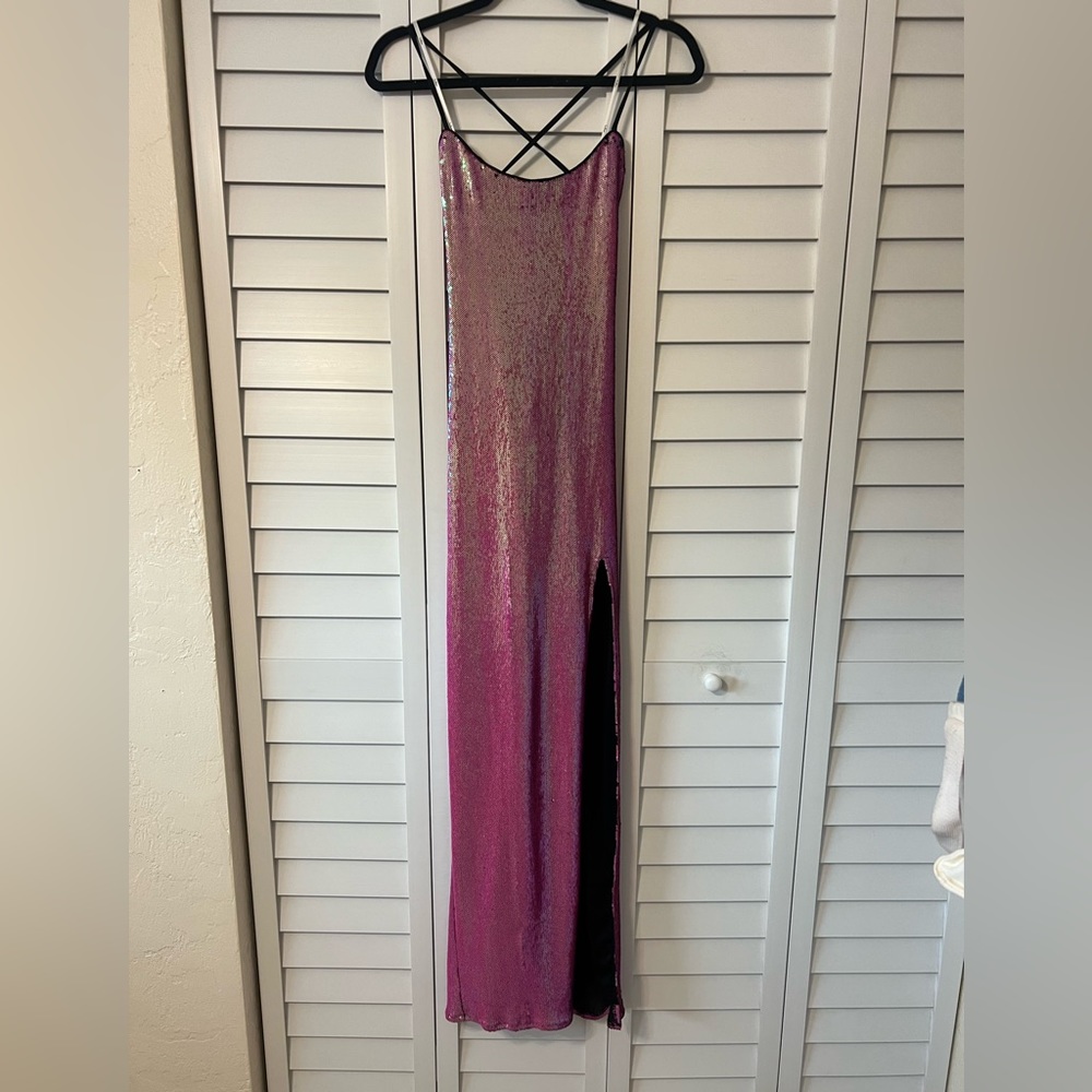 Lulus pink sequin prom dress